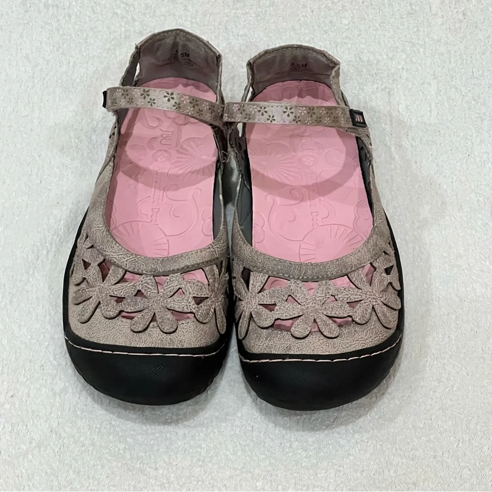 JBU by Jambu Grey Taupe Wildflower Mary Jane Casual Shoes Size 8.5 - Picture 3 of 14